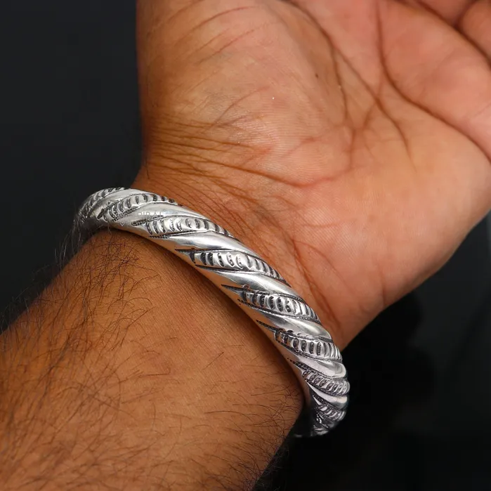 TRIBAL ORNAMENTS Bracelets 925 sterling silver handmade gorgeous trendy fancy bangle bracelet kada fabulous unisex gifting jewelry personalized gift jewelry nsk0748 TRIBAL ORNAMENTS Bracelets 925 sterling silver handmade gorgeous trendy fancy bangle bracelet kada fabulous unisex gifting jewelry personalized gift jewelry nsk0748