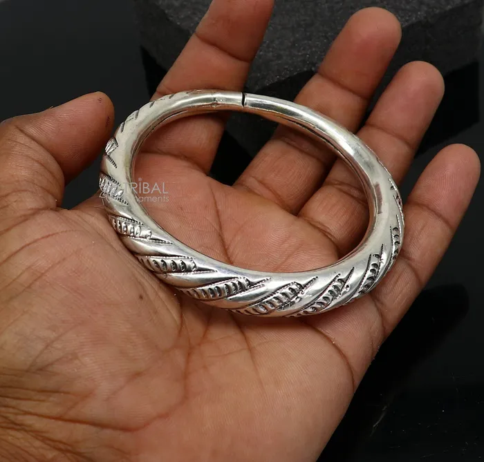 TRIBAL ORNAMENTS Bracelets 925 sterling silver handmade gorgeous trendy fancy bangle bracelet kada fabulous unisex gifting jewelry personalized gift jewelry nsk0748 TRIBAL ORNAMENTS Bracelets 925 sterling silver handmade gorgeous trendy fancy bangle bracelet kada fabulous unisex gifting jewelry personalized gift jewelry nsk0748