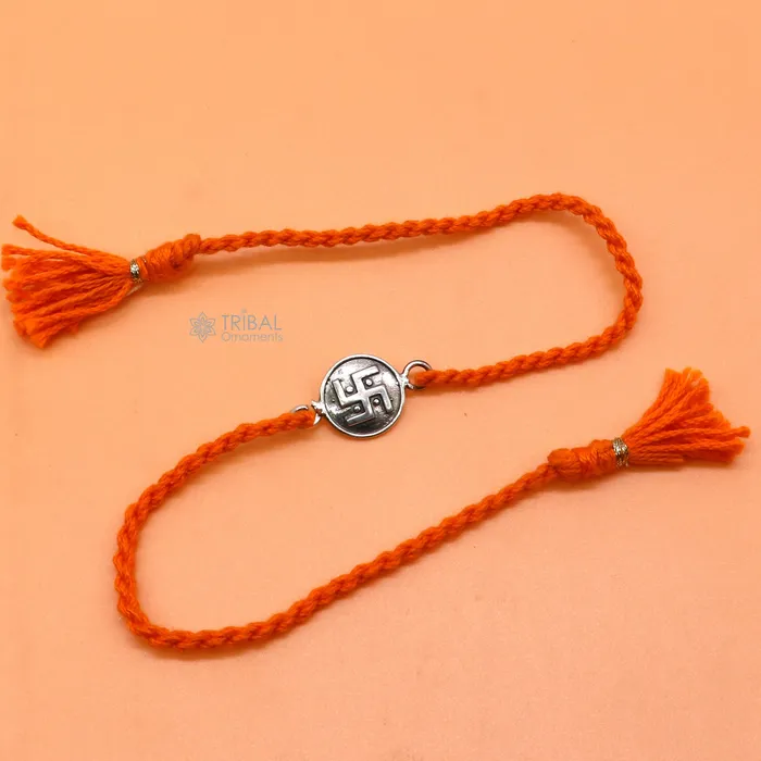 TRIBAL ORNAMENTS Bracelets 925 Sterling silver pendant Rakhi bracelet best gift for special Rakshabandhan festival rk319 TRIBAL ORNAMENTS Bracelets 925 Sterling silver pendant Rakhi bracelet best gift for special Rakshabandhan festival rk319