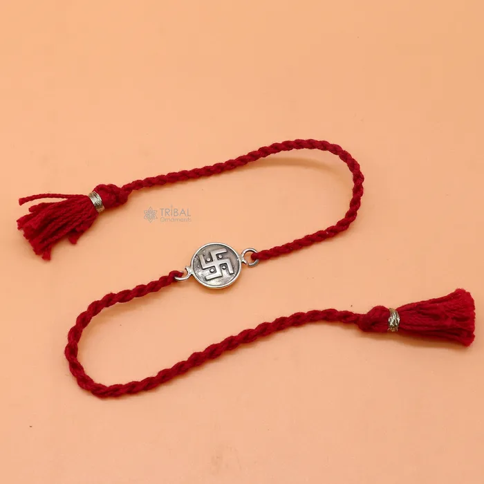 TRIBAL ORNAMENTS Bracelets 925 Sterling silver pendant Rakhi bracelet best gift for special Rakshabandhan festival rk319 TRIBAL ORNAMENTS Bracelets 925 Sterling silver pendant Rakhi bracelet best gift for special Rakshabandhan festival rk319