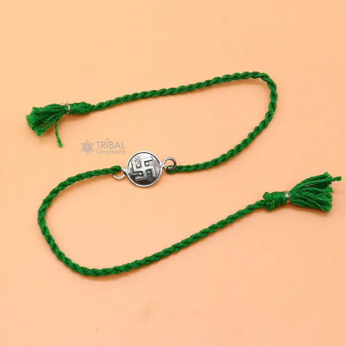 TRIBAL ORNAMENTS Bracelets 925 Sterling silver pendant Rakhi bracelet best gift for special Rakshabandhan festival rk319 TRIBAL ORNAMENTS Bracelets 925 Sterling silver pendant Rakhi bracelet best gift for special Rakshabandhan festival rk319