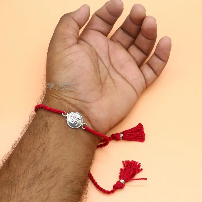 TRIBAL ORNAMENTS Bracelets 925 Sterling silver pendant Rakhi bracelet best gift for special Rakshabandhan festival rk319 TRIBAL ORNAMENTS Bracelets 925 Sterling silver pendant Rakhi bracelet best gift for special Rakshabandhan festival rk319