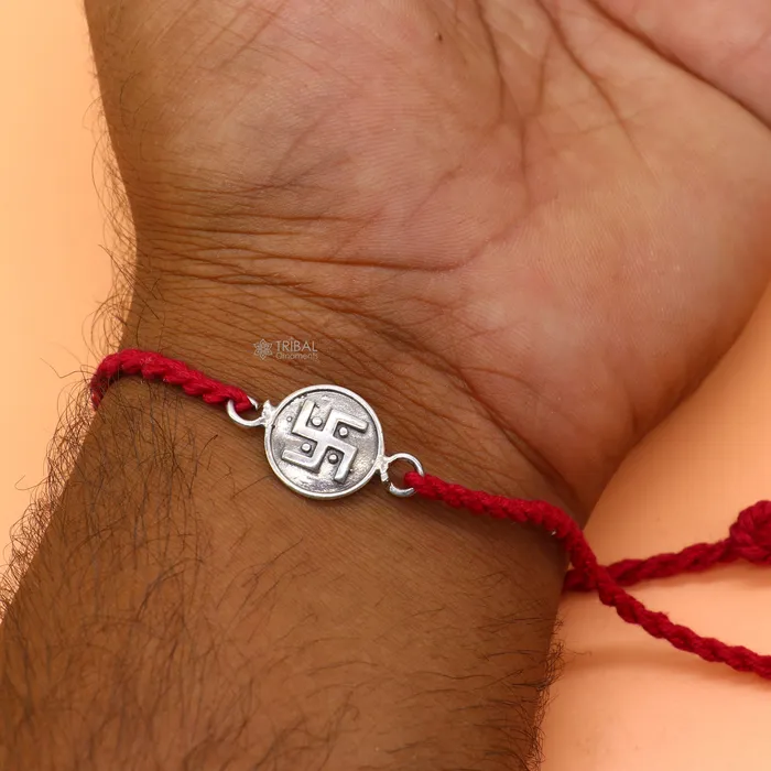 TRIBAL ORNAMENTS Bracelets 925 Sterling silver pendant Rakhi bracelet best gift for special Rakshabandhan festival rk319 TRIBAL ORNAMENTS Bracelets 925 Sterling silver pendant Rakhi bracelet best gift for special Rakshabandhan festival rk319