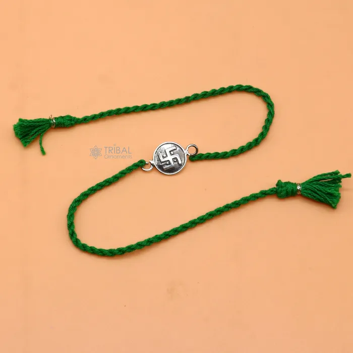 TRIBAL ORNAMENTS Bracelets 925 Sterling silver pendant Rakhi bracelet best gift for special Rakshabandhan festival rk319 TRIBAL ORNAMENTS Bracelets 925 Sterling silver pendant Rakhi bracelet best gift for special Rakshabandhan festival rk319