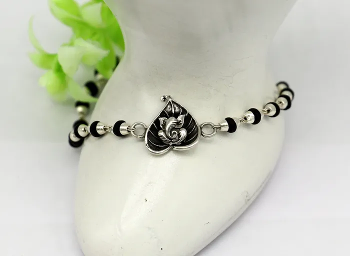 TRIBAL ORNAMENTS Bracelets Pure 925 sterling silver Ganesha design tulsi beaded Rakhi Bracelet special personalized Rakshabandhan gift for brother rk013 TRIBAL ORNAMENTS Bracelets Pure 925 sterling silver Ganesha design tulsi beaded Rakhi Bracelet special personalized Rakshabandhan gift for brother rk013