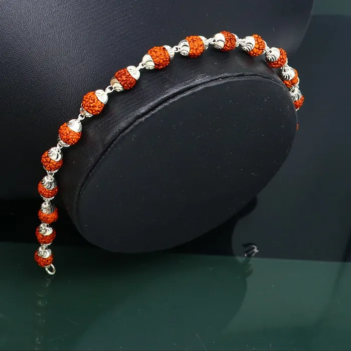 TRIBAL ORNAMENTS Bracelets Solid silver handmade 6 mm Natural Rudraksha beads stunning divine bracelet jewelry from Rajasthan India nsbr298 TRIBAL ORNAMENTS Bracelets Solid silver handmade 6 mm Natural Rudraksha beads stunning divine bracelet jewelry from Rajasthan India nsbr298