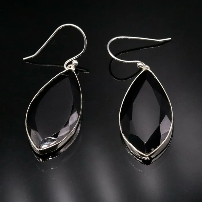 TRIBAL ORNAMENTS Earrings Excellent gifting jewelry black onyx 925 silver hoops drop dangle earring s129 TRIBAL ORNAMENTS Earrings Excellent gifting jewelry black onyx 925 silver hoops drop dangle earring s129