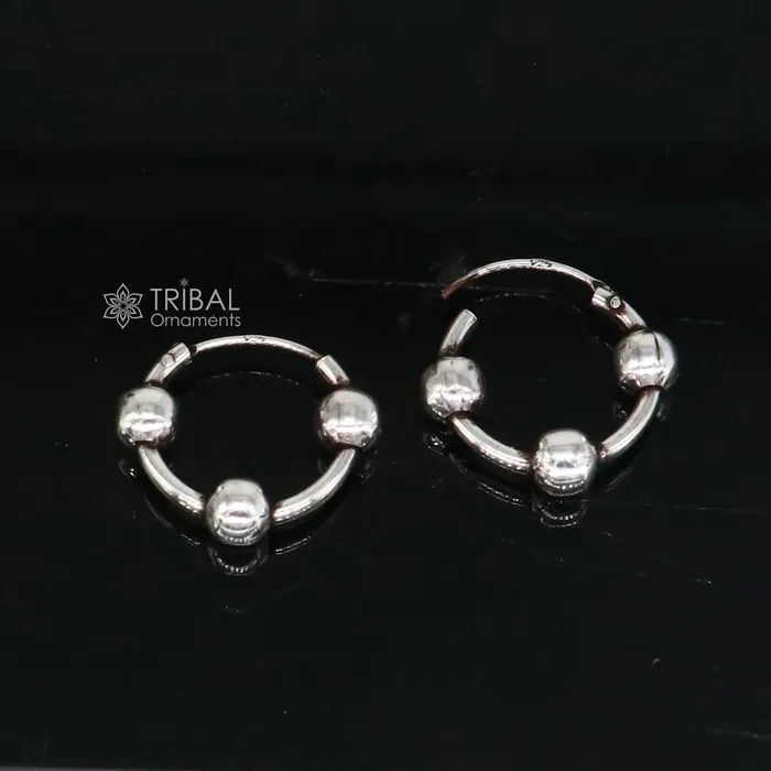 TRIBAL ORNAMENTS Earrings Exclusive new fancy stylish small 925 sterling silver handmade hoops earrings bali pretty gifting bali tribal jewelry india s1216 TRIBAL ORNAMENTS Earrings Exclusive new fancy stylish small 925 sterling silver handmade hoops earrings bali pretty gifting bali tribal jewelry india s1216
