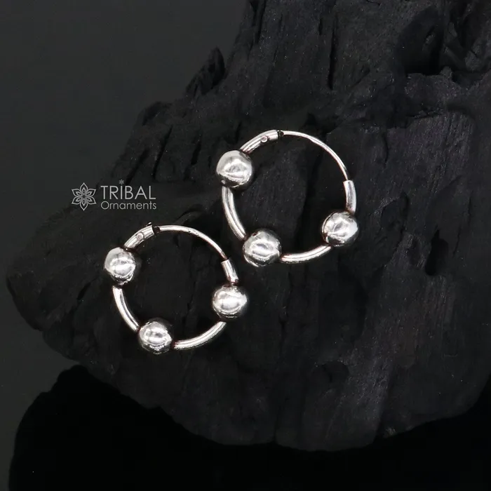 TRIBAL ORNAMENTS Earrings Exclusive new fancy stylish small 925 sterling silver handmade hoops earrings bali pretty gifting bali tribal jewelry india s1216 TRIBAL ORNAMENTS Earrings Exclusive new fancy stylish small 925 sterling silver handmade hoops earrings bali pretty gifting bali tribal jewelry india s1216