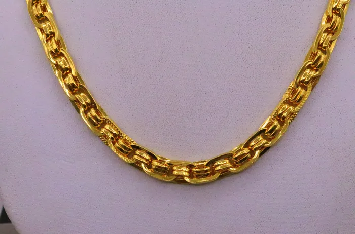 TRIBAL ORNAMENTS Necklaces 22karat yellow gold fabulous handmade designer chain necklace link chain stylish unisex jewelry from india ch215