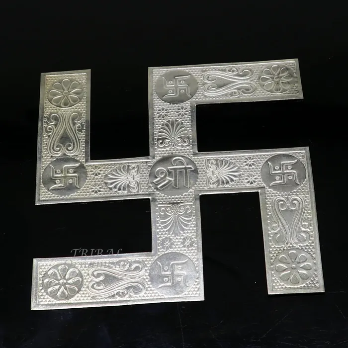 TRIBAL ORNAMENTS Necklaces 35 inches 925 sterling silver handmade swastika amazing divine holy swastik for your home and temple su0892