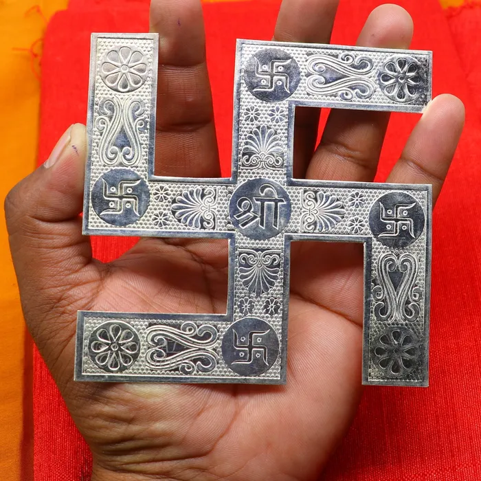 TRIBAL ORNAMENTS Necklaces 35 inches 925 sterling silver handmade swastika amazing divine holy swastik for your home and temple su0892