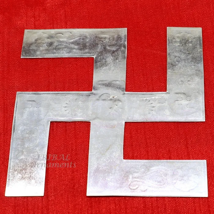 TRIBAL ORNAMENTS Necklaces 35 inches 925 sterling silver handmade swastika amazing divine holy swastik for your home and temple su0892