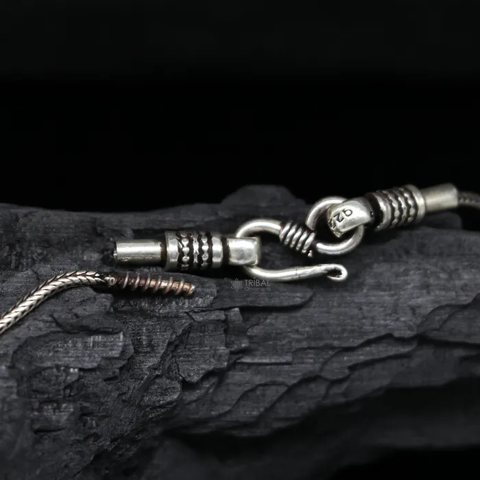 TRIBAL ORNAMENTS Necklaces 925 pure silver Divine Swaminarayana pendant best gifting pendant wheat chain necklace locket best gifting delicate unisex jewelry NSP731