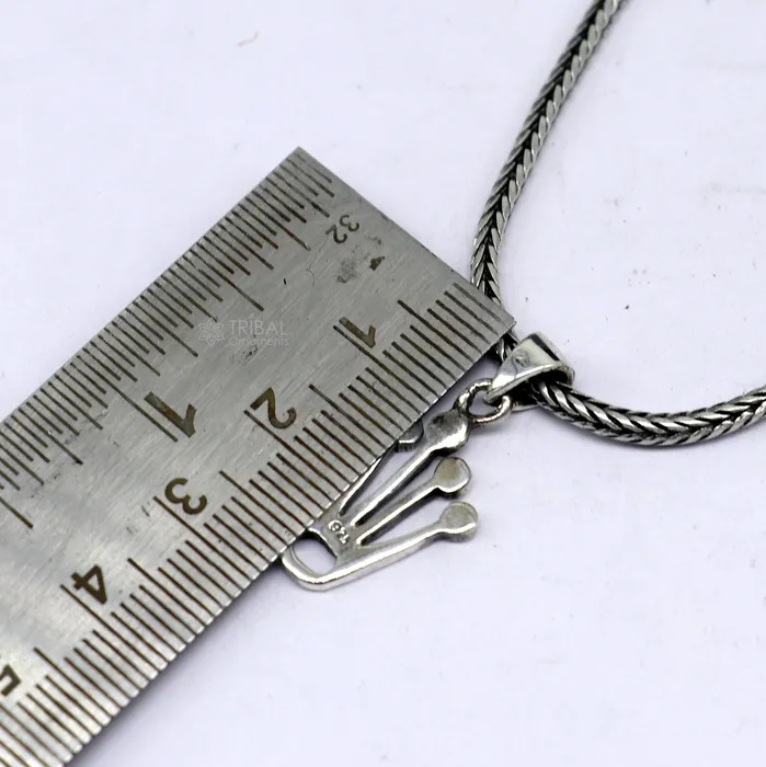 TRIBAL ORNAMENTS Necklaces 925 pure silver KING CROWN pendant best gifting pendant wheat chain necklace locket best gifting delicate unisex jewelry nsp726