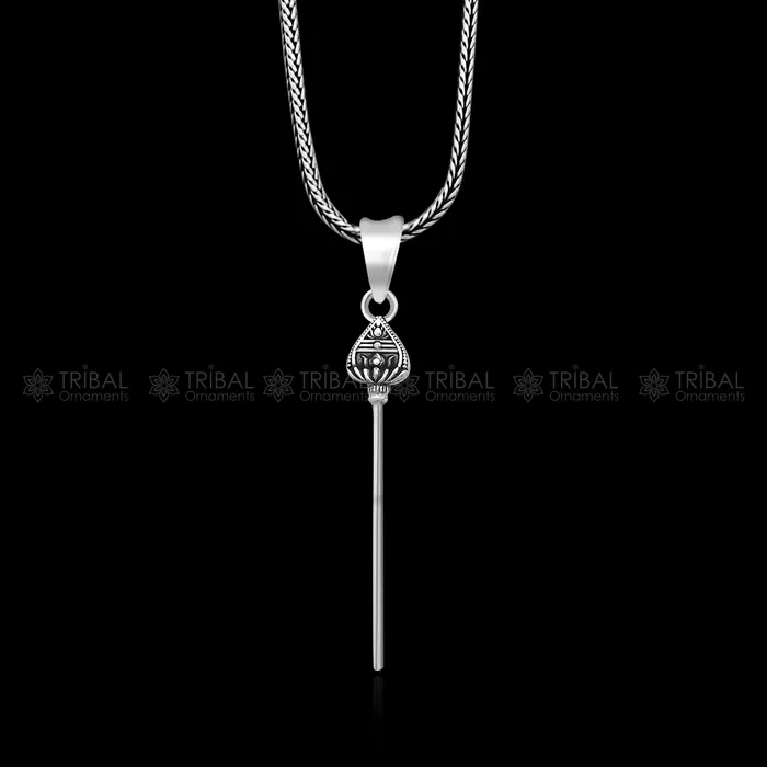 TRIBAL ORNAMENTS Necklaces 925 Sterling silver handmade Kartikeya murugan weapon pendant nsp879
