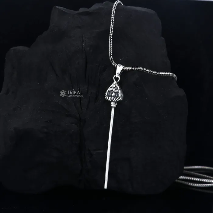 TRIBAL ORNAMENTS Necklaces 925 Sterling silver handmade Kartikeya murugan weapon pendant nsp879