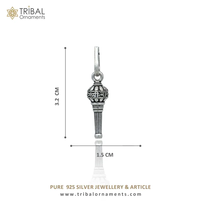 TRIBAL ORNAMENTS Necklaces 925 sterling silver handmade Lord hanuman mace gotagada sakha design stylish pendant nsp994 TRIBAL ORNAMENTS Necklaces 925 sterling silver handmade Lord hanuman mace gotagada sakha design stylish pendant nsp994