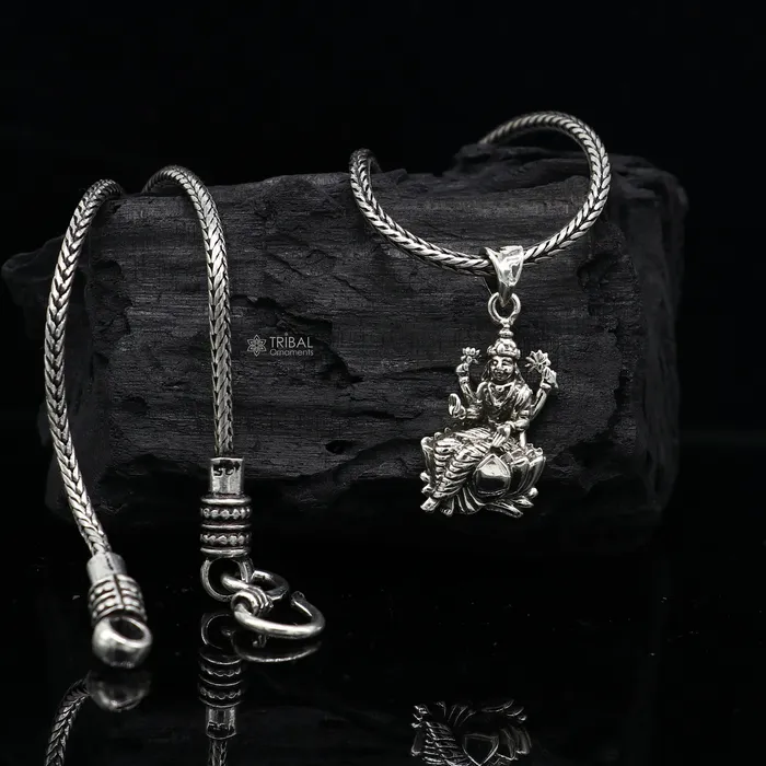 TRIBAL ORNAMENTS Necklaces 925 Sterling silver handmade unique exclusive design goddess saraswati or sharda pendant best student jewelry nsp692 TRIBAL ORNAMENTS Necklaces 925 Sterling silver handmade unique exclusive design goddess saraswati or sharda pendant best student jewelry nsp692