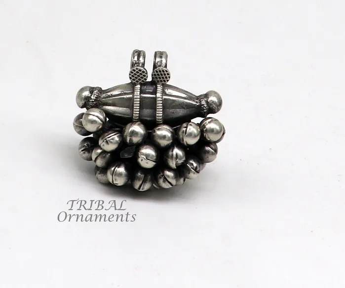 TRIBAL ORNAMENTS Necklaces 925 sterling silver handmade Vintage cultural ethnic style pendant locket pendant with gorgeous hanging drops tribal ethnic jewelry nsp558