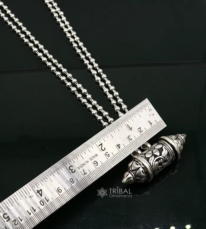 TRIBAL ORNAMENTS Necklaces 925 Sterling silver handmade vintage design amulet box pendant with 2 line beaded necklace tribal ethnic mantra box pendant jewelry set591 TRIBAL ORNAMENTS Necklaces 925 Sterling silver handmade vintage design amulet box pendant with 2 line beaded necklace tribal ethnic mantra box pendant jewelry set591