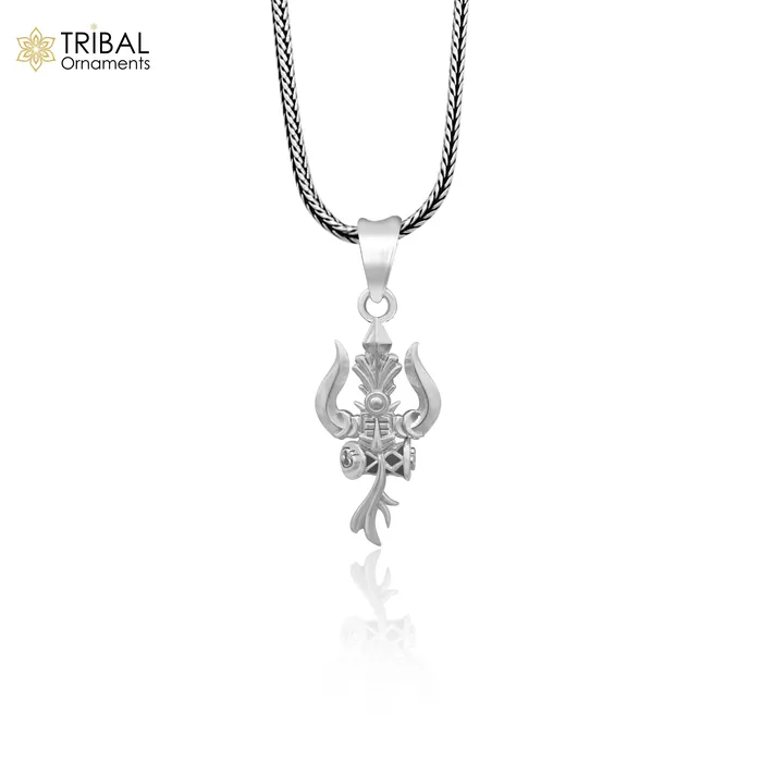 TRIBAL ORNAMENTS Necklaces 925 sterling silver Lord Shiva trident pendant amazing vintage design god jewelry nsp787 TRIBAL ORNAMENTS Necklaces 925 sterling silver Lord Shiva trident pendant amazing vintage design god jewelry nsp787