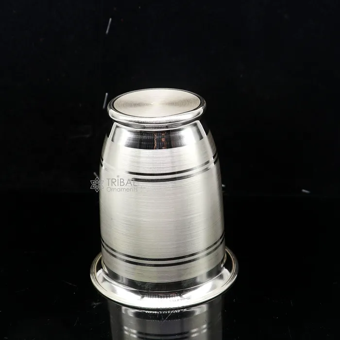 TRIBAL ORNAMENTS Necklaces 999 pure fine silver handmade water milk cup tumbler 150ML capacity silver tumbler silver baby food flask silver utensils gift sv294