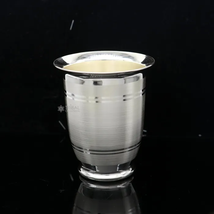 TRIBAL ORNAMENTS Necklaces 999 pure fine silver handmade water milk cup tumbler 150ML capacity silver tumbler silver baby food flask silver utensils gift sv294