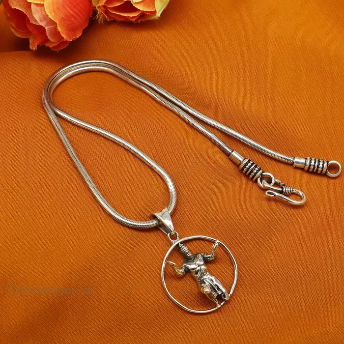 TRIBAL ORNAMENTS Necklaces Divine lord God hanuman pendant 925 sterling silver handmade god idol hanuman amazing craftsmanship pendant gifting jewelry ssp872