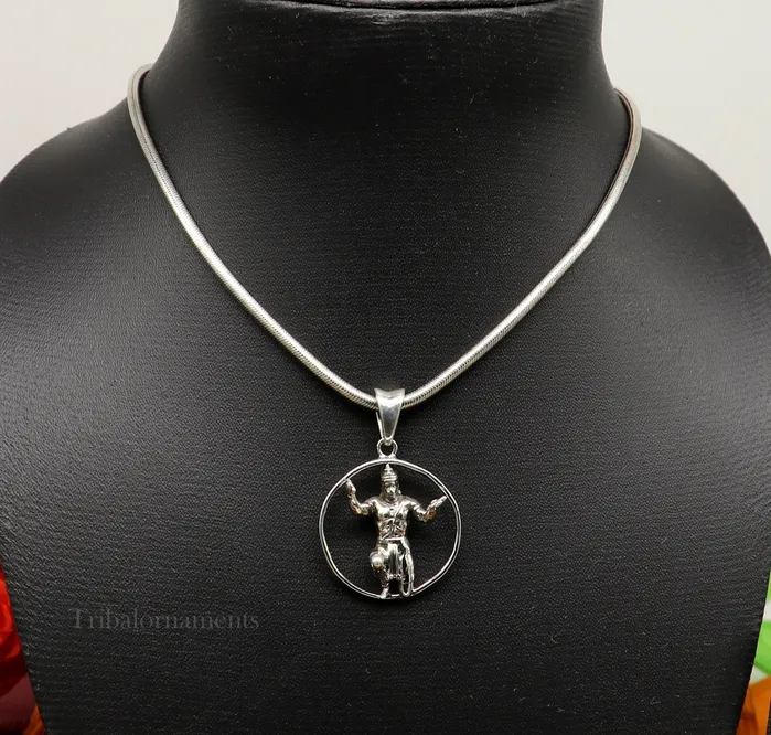 TRIBAL ORNAMENTS Necklaces Divine lord God hanuman pendant 925 sterling silver handmade god idol hanuman amazing craftsmanship pendant gifting jewelry ssp872