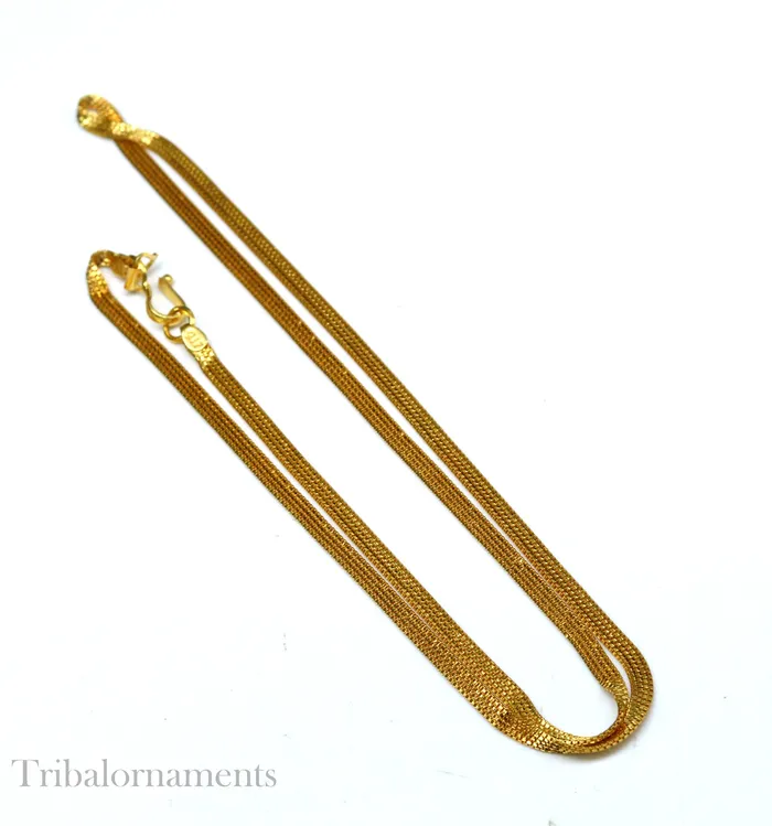 TRIBAL ORNAMENTS Necklaces Handmade 22kt yellow gold multi box chain custom work highway chain unisex light weight gift chain necklace royal jewelry from india ch514 TRIBAL ORNAMENTS Necklaces Handmade 22kt yellow gold multi box chain custom work highway chain unisex light weight gift chain necklace royal jewelry from india ch514
