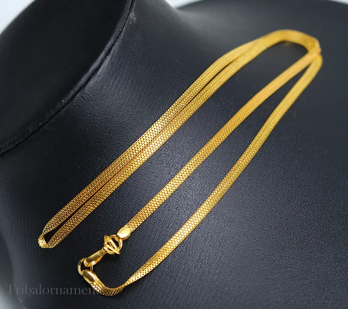 TRIBAL ORNAMENTS Necklaces Handmade 22kt yellow gold multi box chain custom work highway chain unisex light weight gift chain necklace royal jewelry from india ch514 TRIBAL ORNAMENTS Necklaces Handmade 22kt yellow gold multi box chain custom work highway chain unisex light weight gift chain necklace royal jewelry from india ch514