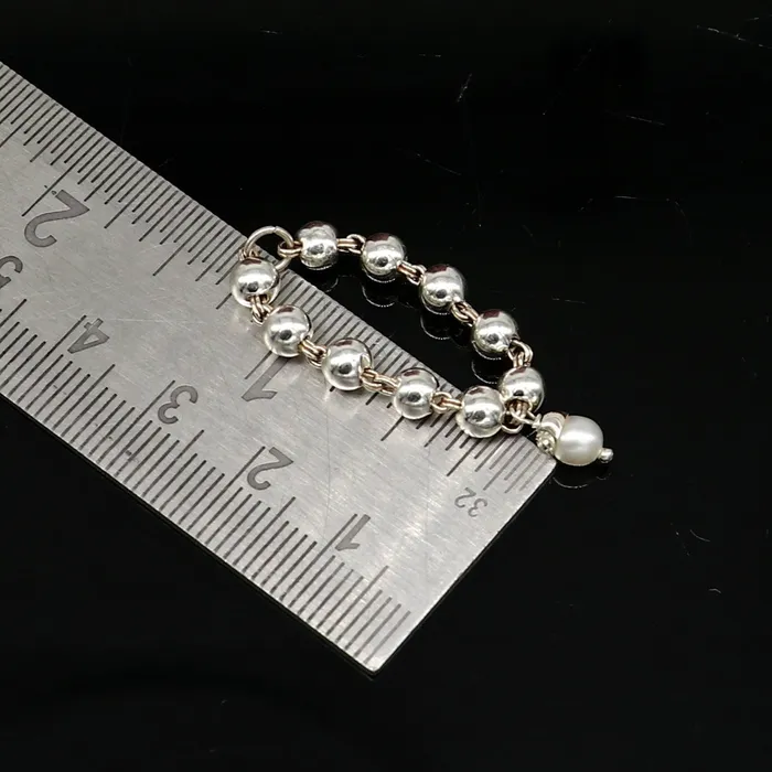 TRIBAL ORNAMENTS Necklaces Handmade sterling silver beaded bracelet Necklace for baby krishna figurine or sculpture best puja necklace sbr224