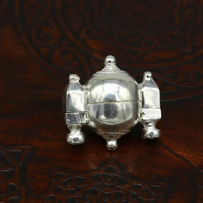 TRIBAL ORNAMENTS Necklaces Sterling silver customized designer lord Shiva lingam box unique rare stylish fancy box pendant casket box south india jewelry nsp419 TRIBAL ORNAMENTS Necklaces Sterling silver customized designer lord Shiva lingam box unique rare stylish fancy box pendant casket box south india jewelry nsp419