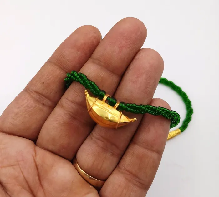 TRIBAL ORNAMENTS Necklaces Vintage antique handmade 20k gold amulet pendant from rajasthan india fabulous pendant tribal jewelry with green color stone necklace