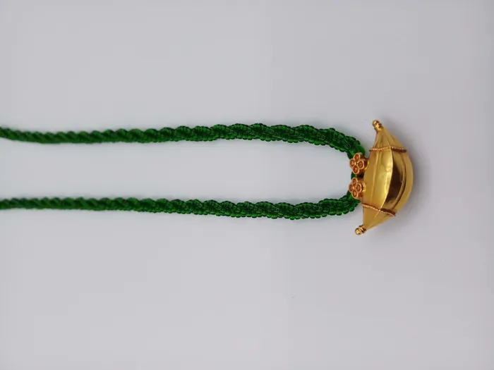 TRIBAL ORNAMENTS Necklaces Vintage antique handmade 20k gold amulet pendant from rajasthan india fabulous pendant tribal jewelry with green color stone necklace