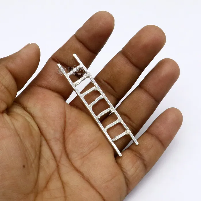 TRIBAL ORNAMENTS Rings 25 inches long 925 sterling silver handmade ladder 7 steps silver stair amazing silver puja article silver utensils su1215