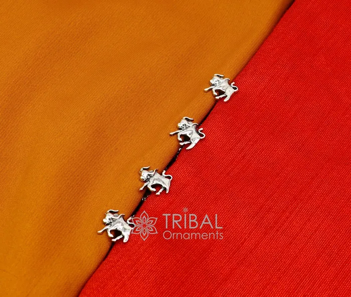TRIBAL ORNAMENTS Rings 925 Sterling Silver bull design set of 4 kurta Buttons for Fashion Perfection silver cufflinks cultural trendy jewelry btn35 TRIBAL ORNAMENTS Rings 925 Sterling Silver bull design set of 4 kurta Buttons for Fashion Perfection silver cufflinks cultural trendy jewelry btn35