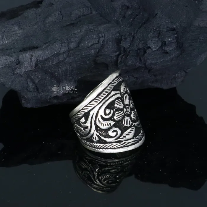 TRIBAL ORNAMENTS Rings 925 Sterling silver handmade gorgeous chitai work thumbFinger rings band tribal temple ring adjustable band for both girls and boy sr382 TRIBAL ORNAMENTS Rings 925 Sterling silver handmade gorgeous chitai work thumbFinger rings band tribal temple ring adjustable band for both girls and boy sr382