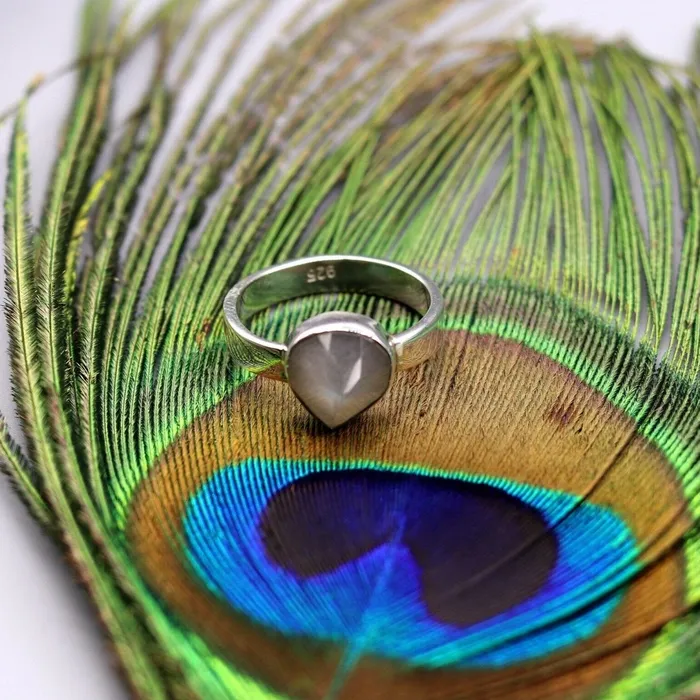 TRIBAL ORNAMENTS Rings 925 sterling silver handmade Indian stylish stone ring band awesome jewelry sr156