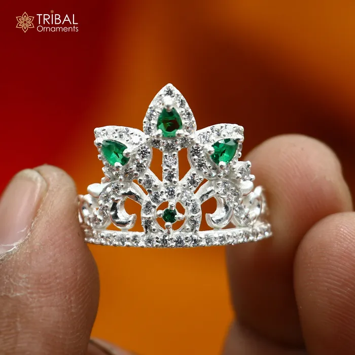 TRIBAL ORNAMENTS Rings 925 sterling silver handmade lord baby Krishna Mukut amazing Laddu Gopala crawling Krishna crown head jewelry sm24 TRIBAL ORNAMENTS Rings 925 sterling silver handmade lord baby Krishna Mukut amazing Laddu Gopala crawling Krishna crown head jewelry sm24
