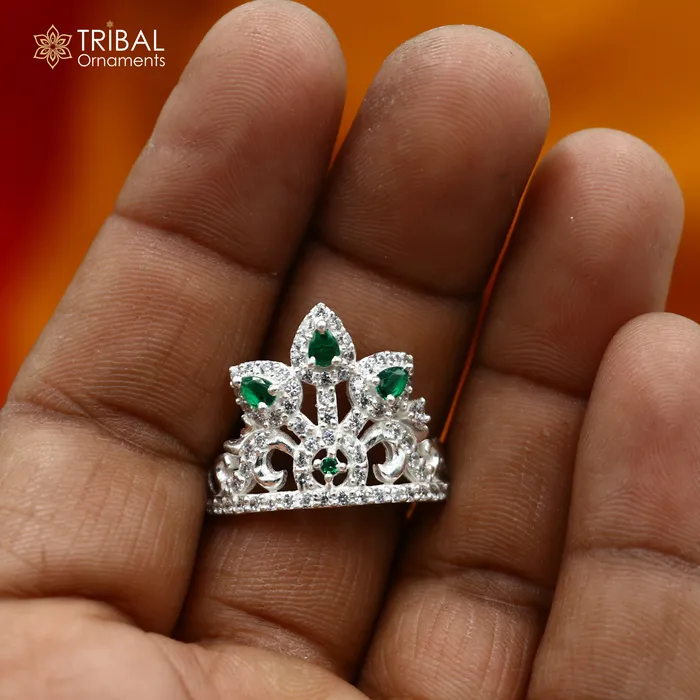 TRIBAL ORNAMENTS Rings 925 sterling silver handmade lord baby Krishna Mukut amazing Laddu Gopala crawling Krishna crown head jewelry sm24 TRIBAL ORNAMENTS Rings 925 sterling silver handmade lord baby Krishna Mukut amazing Laddu Gopala crawling Krishna crown head jewelry sm24