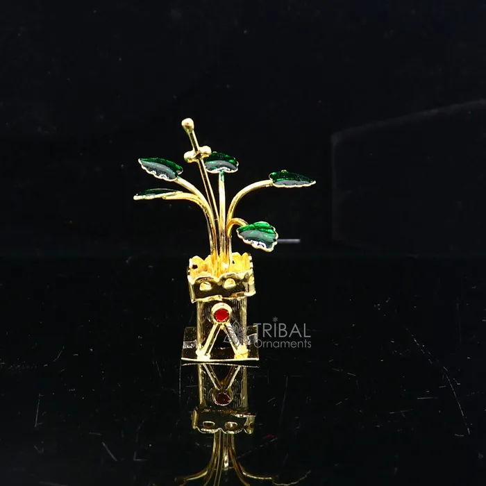 TRIBAL ORNAMENTS Rings 925 sterling silver handmade mini tulsi plant basil rosary plant for puja temple article excellent silver worshiping article su1138 TRIBAL ORNAMENTS Rings 925 sterling silver handmade mini tulsi plant basil rosary plant for puja temple article excellent silver worshiping article su1138