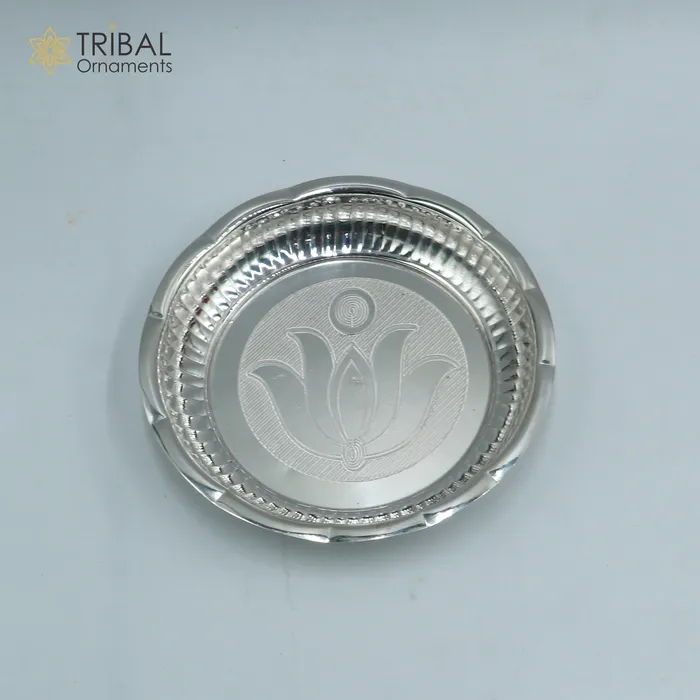 TRIBAL ORNAMENTS Rings 925 sterling silver handmade plate tray best gifting baby food serving silver utensils silver articles puja utensils sv312 TRIBAL ORNAMENTS Rings 925 sterling silver handmade plate tray best gifting baby food serving silver utensils silver articles puja utensils sv312