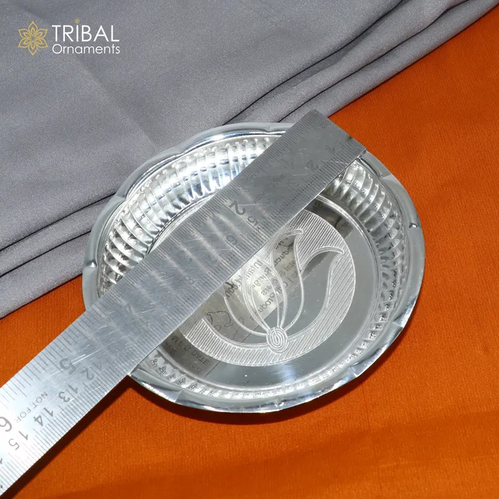 TRIBAL ORNAMENTS Rings 925 sterling silver handmade plate tray best gifting baby food serving silver utensils silver articles puja utensils sv312 TRIBAL ORNAMENTS Rings 925 sterling silver handmade plate tray best gifting baby food serving silver utensils silver articles puja utensils sv312