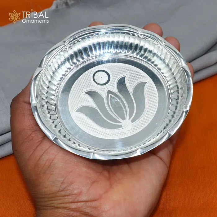 TRIBAL ORNAMENTS Rings 925 sterling silver handmade plate tray best gifting baby food serving silver utensils silver articles puja utensils sv312 TRIBAL ORNAMENTS Rings 925 sterling silver handmade plate tray best gifting baby food serving silver utensils silver articles puja utensils sv312