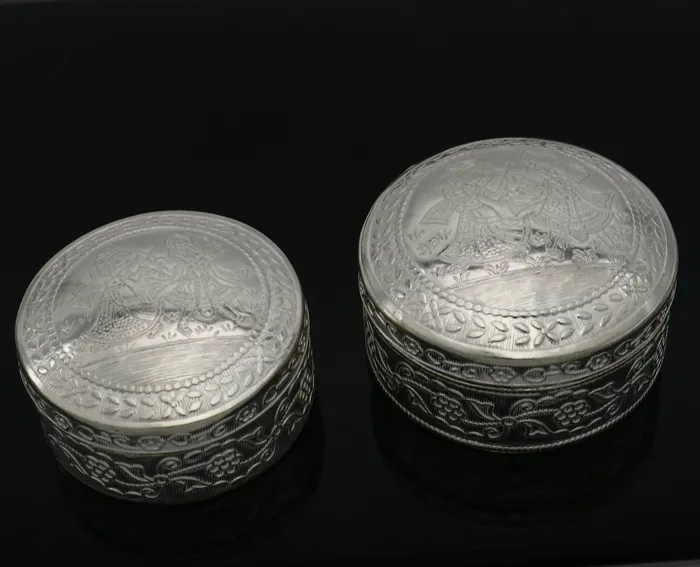 TRIBAL ORNAMENTS Rings 925 sterling silver unique antique design handmade brides eyes kajal box surma box kumkum sindur box small trinket box article stb848