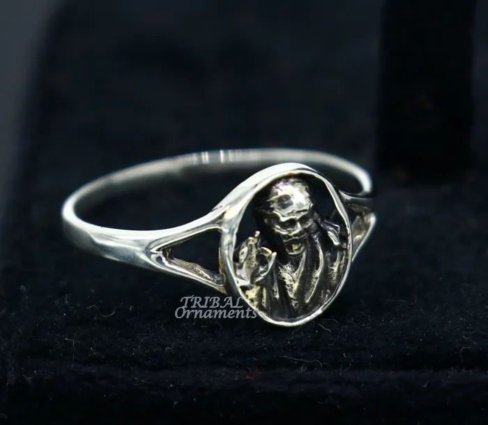 TRIBAL ORNAMENTS Rings Amazing customized design 925 sterling silver vintage antique style Sai Baba ring band best gifting brides wedding jewelry india sr332 TRIBAL ORNAMENTS Rings Amazing customized design 925 sterling silver vintage antique style Sai Baba ring band best gifting brides wedding jewelry india sr332