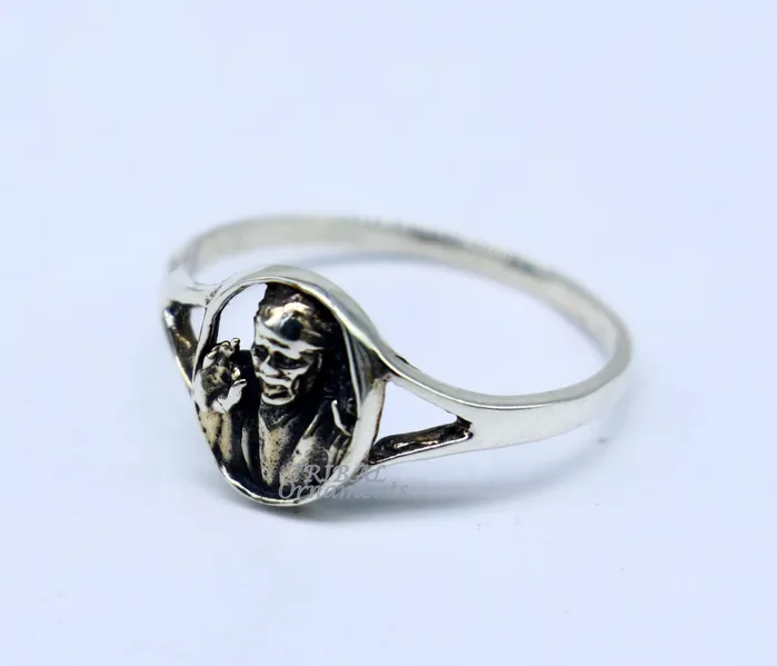 TRIBAL ORNAMENTS Rings Amazing customized design 925 sterling silver vintage antique style Sai Baba ring band best gifting brides wedding jewelry india sr332 TRIBAL ORNAMENTS Rings Amazing customized design 925 sterling silver vintage antique style Sai Baba ring band best gifting brides wedding jewelry india sr332
