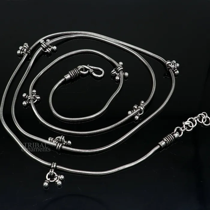 TRIBAL ORNAMENTS Rings Customized 925 sterling silver snake chain with hanging drops waist chain gorgeous belly chain wedding belly dance tribal jewelry wch22 TRIBAL ORNAMENTS Rings Customized 925 sterling silver snake chain with hanging drops waist chain gorgeous belly chain wedding belly dance tribal jewelry wch22